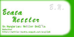 beata mettler business card